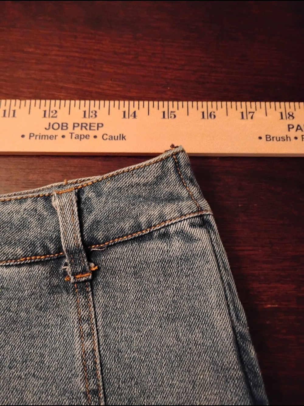 Denim Mini Skort - Blue Side Zipper - Picture 6 of 8